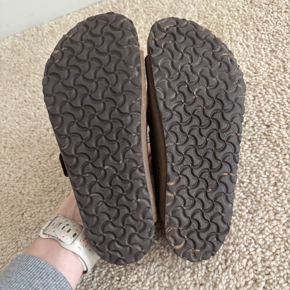 Birkenstock Arizona Kids Mocha Birko-Flor Sandals Brown Copper Buckle Size 33 2 - Picture 5 of 5